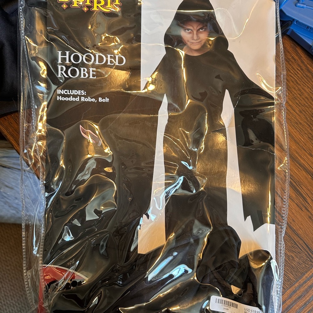 Spirit Black Hooded Robe Kids Costume